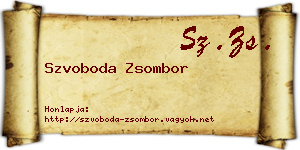Szvoboda Zsombor névjegykártya